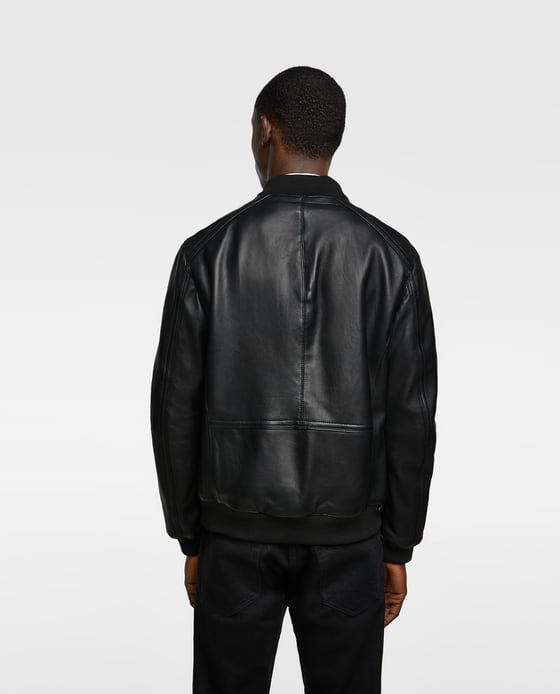 LEATHER BOMBER JACKET