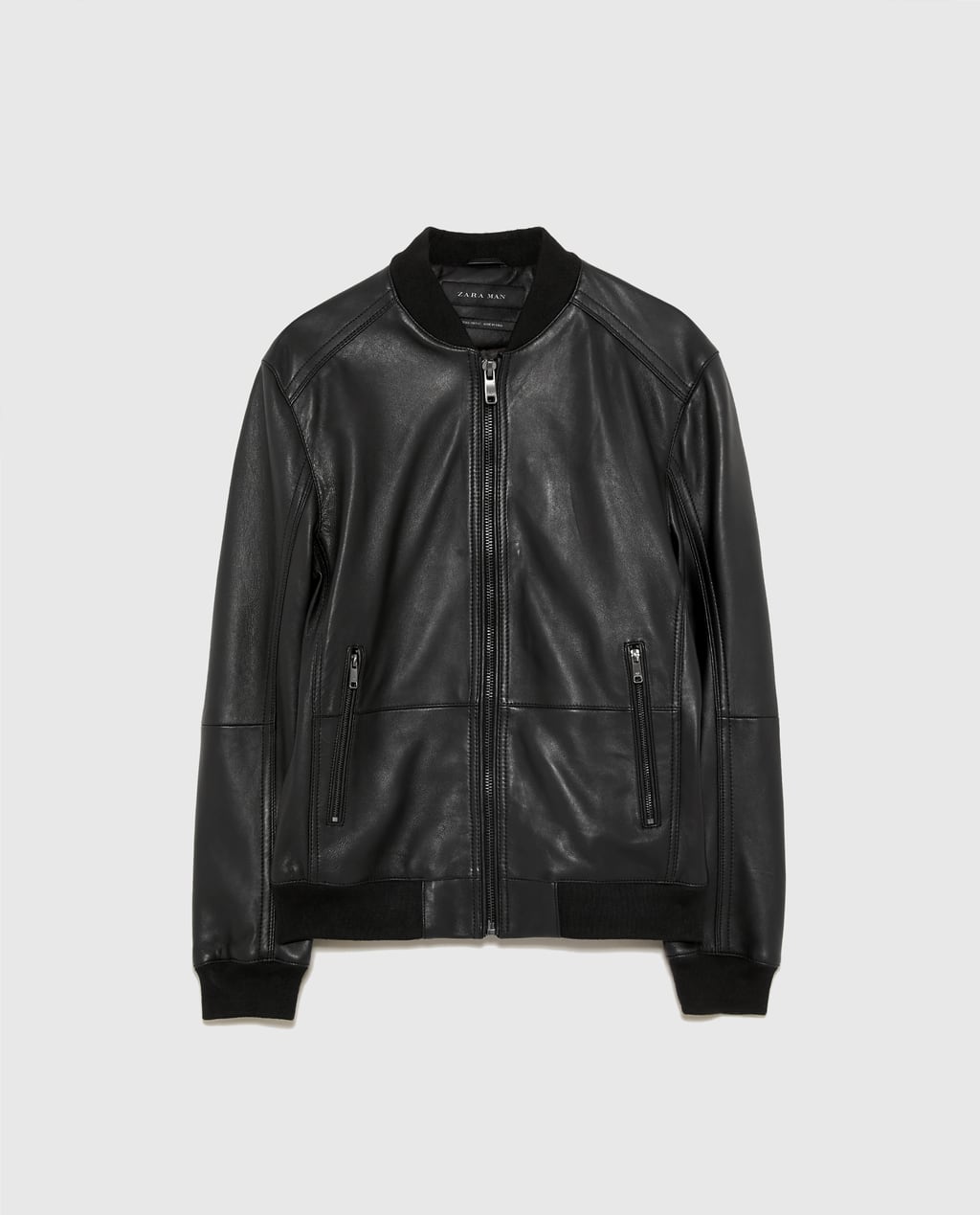 LEATHER BOMBER JACKET